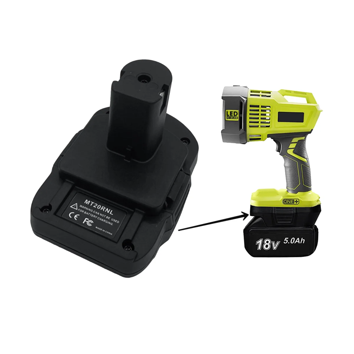 Адаптер аккумулятора MT20RNL для Makita 18V LXT BL1860B/BL1860/BL1850B/BL1850/BL1840/BL1830B/BL1830to Ryobi