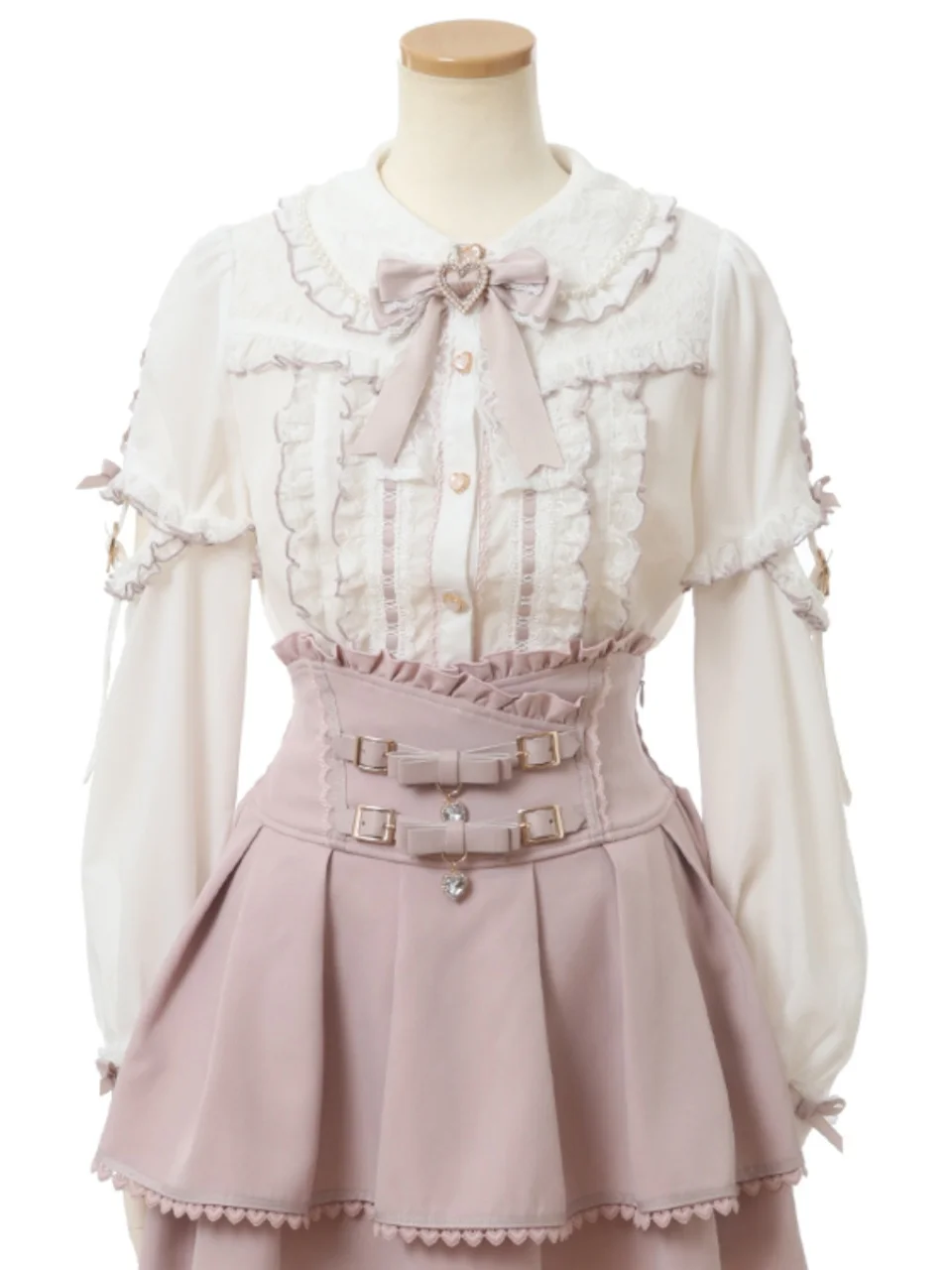 Женская рубашка со съемными рукавами и кружевной строчкой