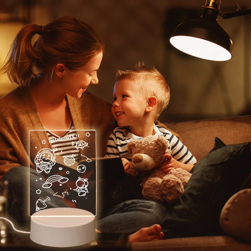 Прозрачная доска для сообщений ночные огни светящаяся стираемая письма