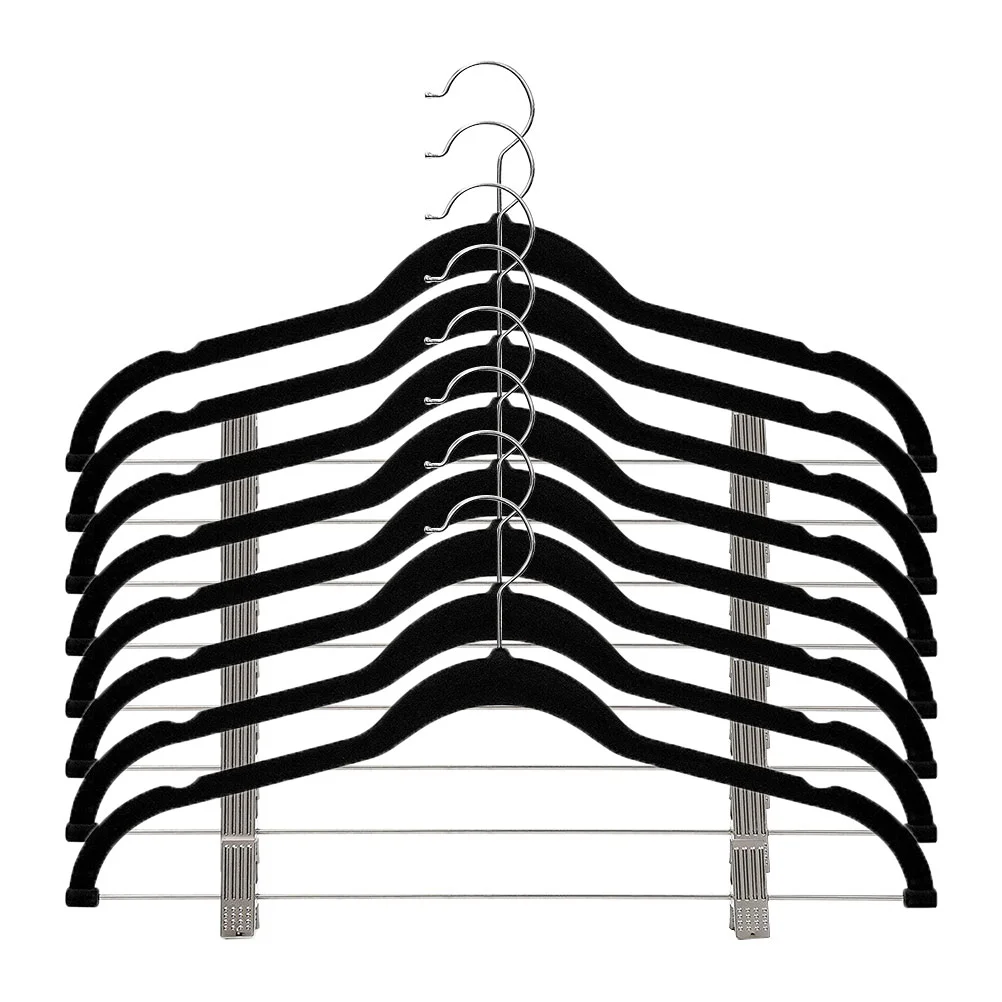 

8pcs Clothes Hangers Premium with Clips for Pants Dress Jackets Clothes Coats