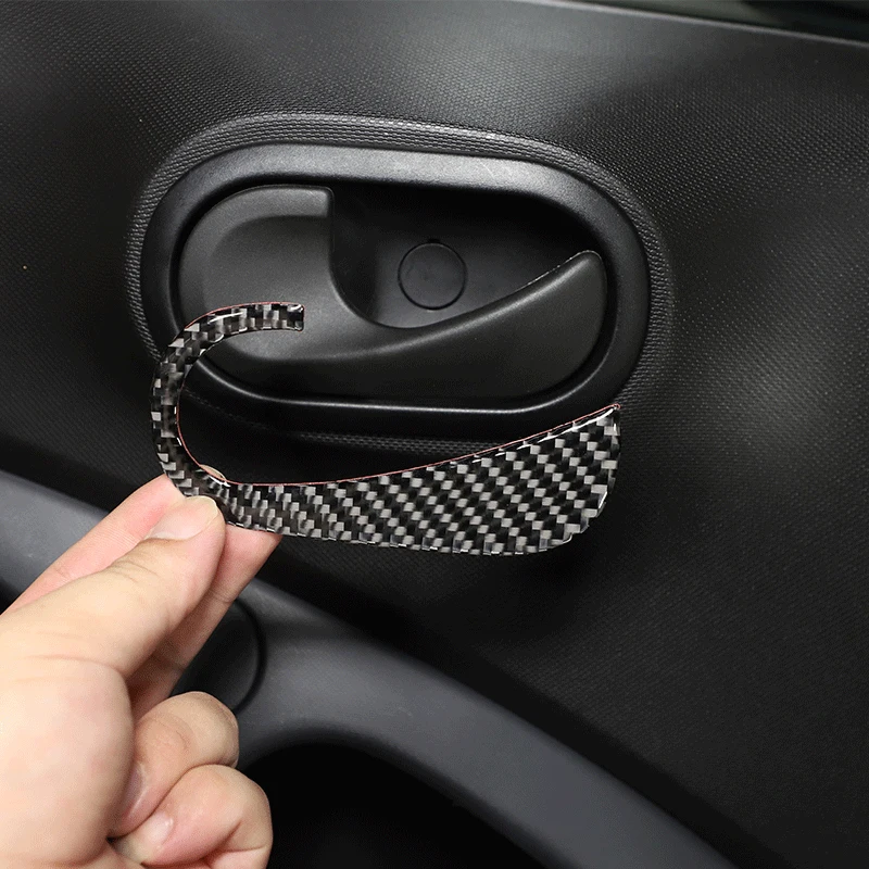 

Car Inner Door Handle Stick Decoration Accessory Carbon Fiber Material Texture Soft Easy To Install For Benz Smart 2016-2021
