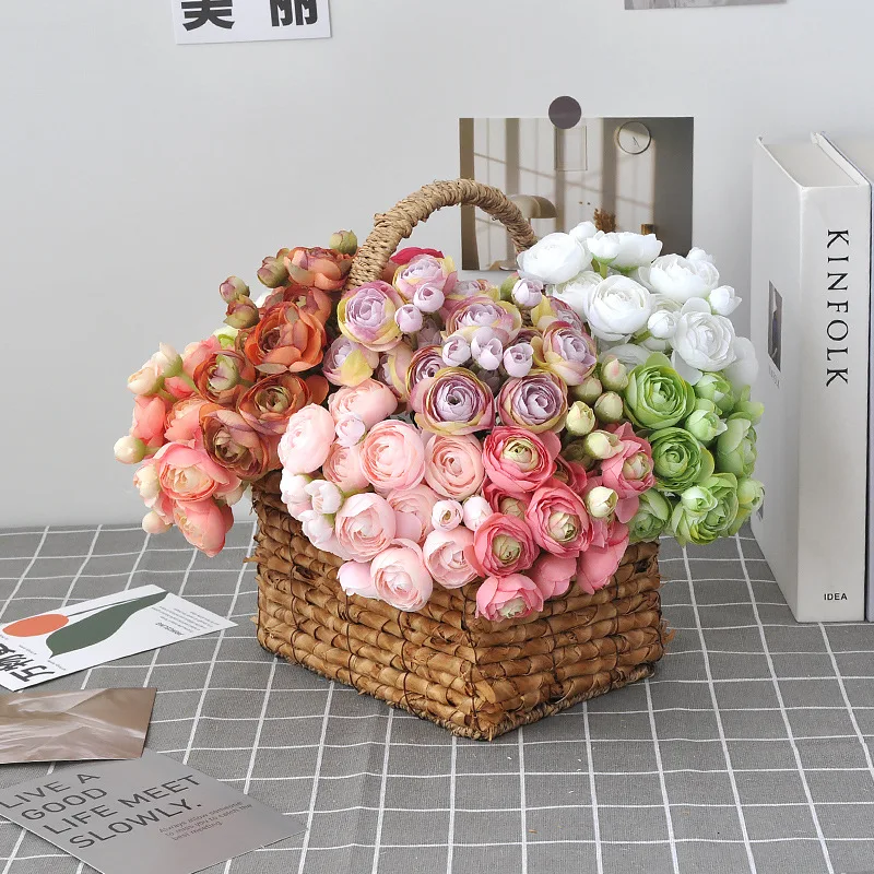 

6pcs Family Living Room Artificial Plants Peony Table Wedding Holiday High-quality Wedding Party Decoration Photography Props