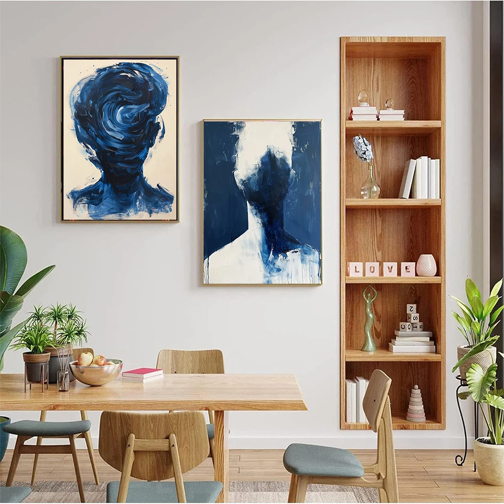 Hamlet картина по номерам Абстрактные люди синие 40х50см холсте краска для ткани на