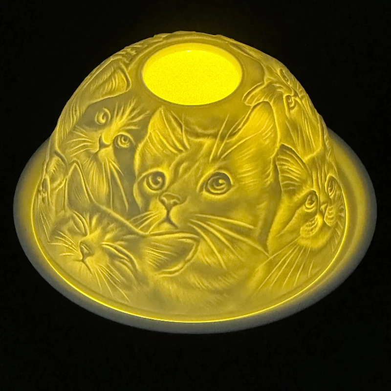 

Подсвечник Con Gatti Paralume из костяного фарфора белый