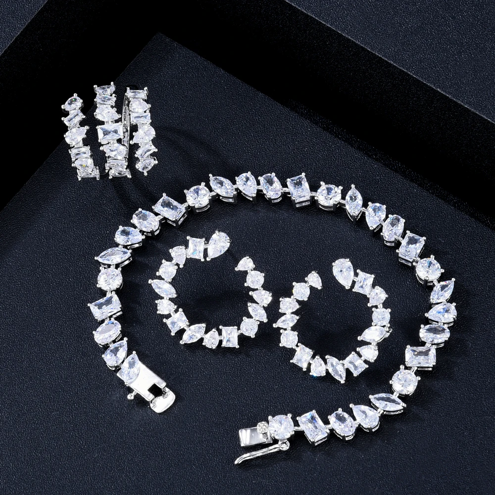 GODKI НОВЫЕ геометрические 3 шт Серьги Браслет набор колец украшений для женщин