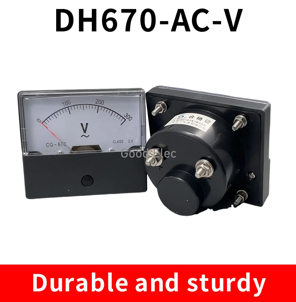 DH670 Аналоговый панельный измеритель амперметра тока Механический указатель 1-500 В
