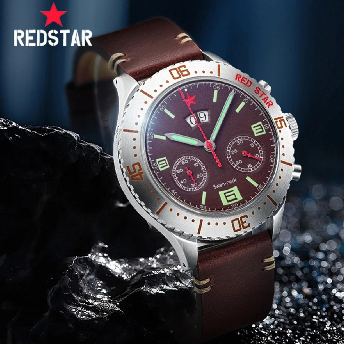 

RED STAR 1963 Seagull Watch For Man Sappire Luminous Waterproof Mechanical Chronograph Clock Stainless Steel Pilot Men Wristwach