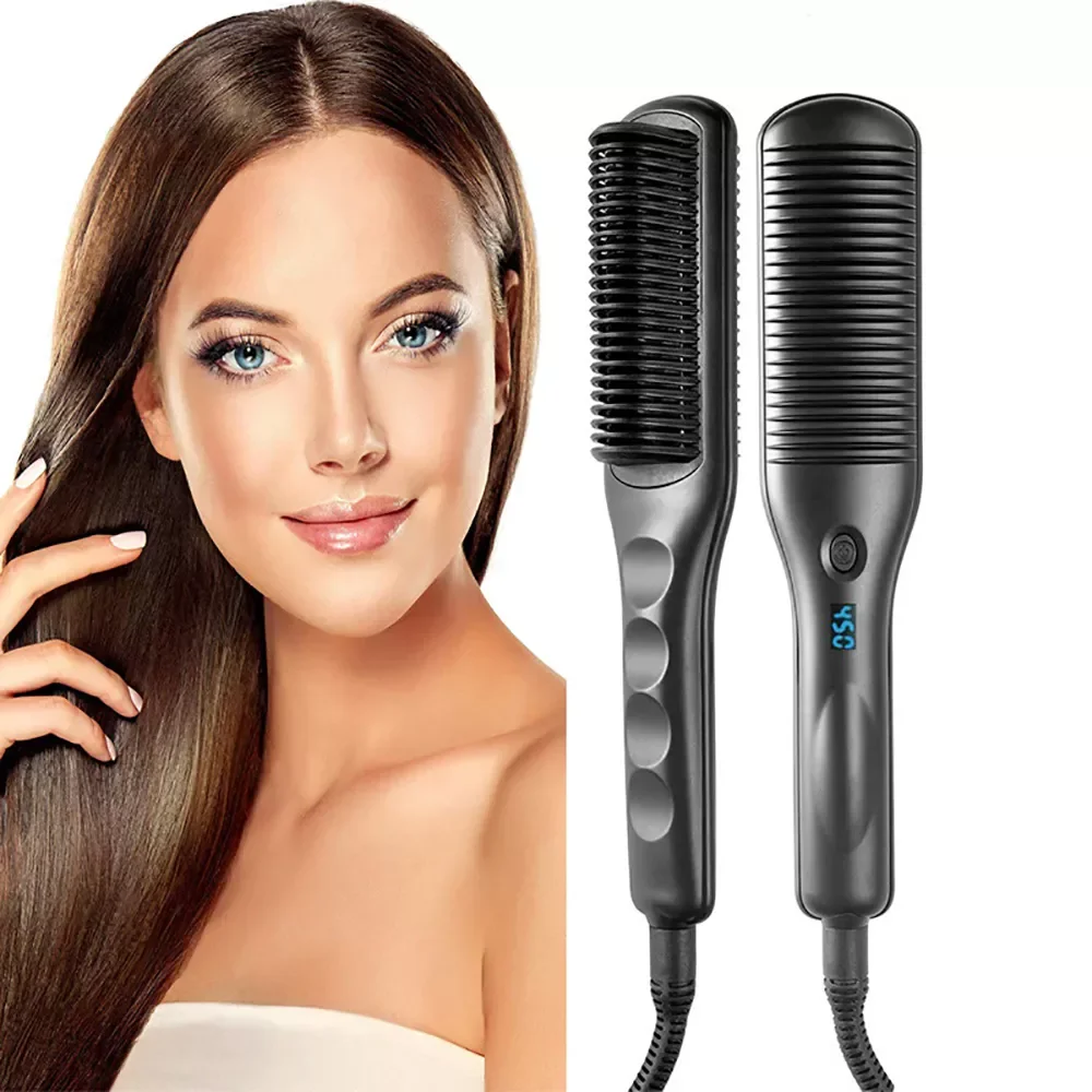 Electric Hair Straightener Brushes Anti-scald Straight Curling Dual-use Bangs Straightening Splint inner Buckle  Irons enlarge