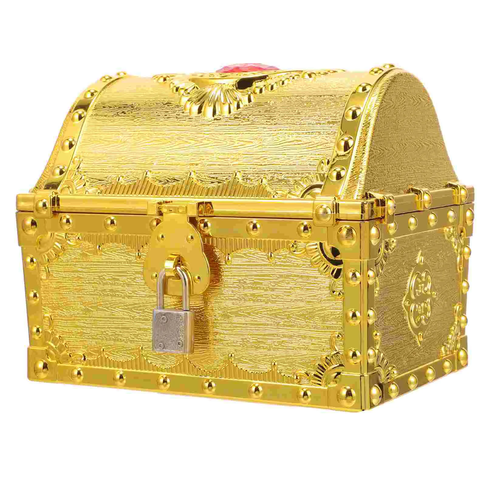 

Pirate Treasure Box Prop Vintage Treasure Box Adorn Pirate Party Decoration with Key and Lock
