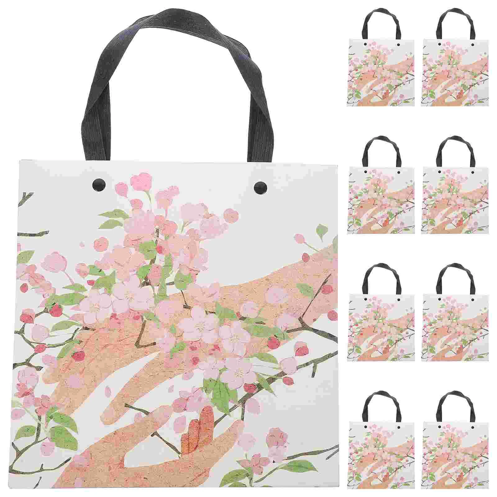 

10 Pcs Paper Gift Bags Flower Packing Candy Tote The Flowers Goodie Handles Treat Party Favor Birthday Presents