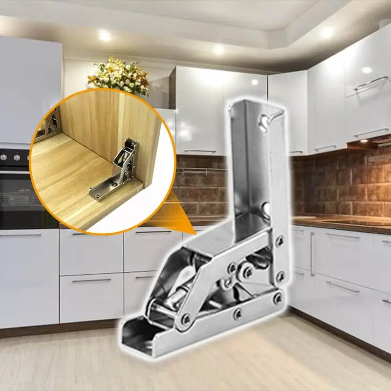 

2PCS Self-Locking Folding Hinges 90 Degree Hole-free Hinge Table Legs Brackets 180 Degree Flat Spring Folding Hinge Hardware