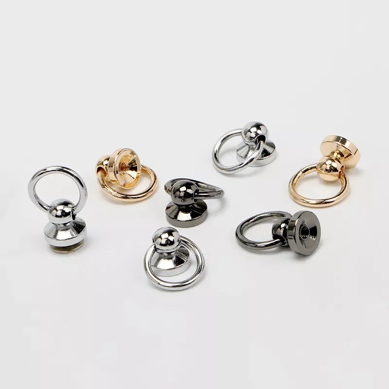 

Metal Leather Bag Rotating Head Belt Ring Bag Clothes Screw Install Tools Buckle Ring Removable Hardware Sewing Accessories