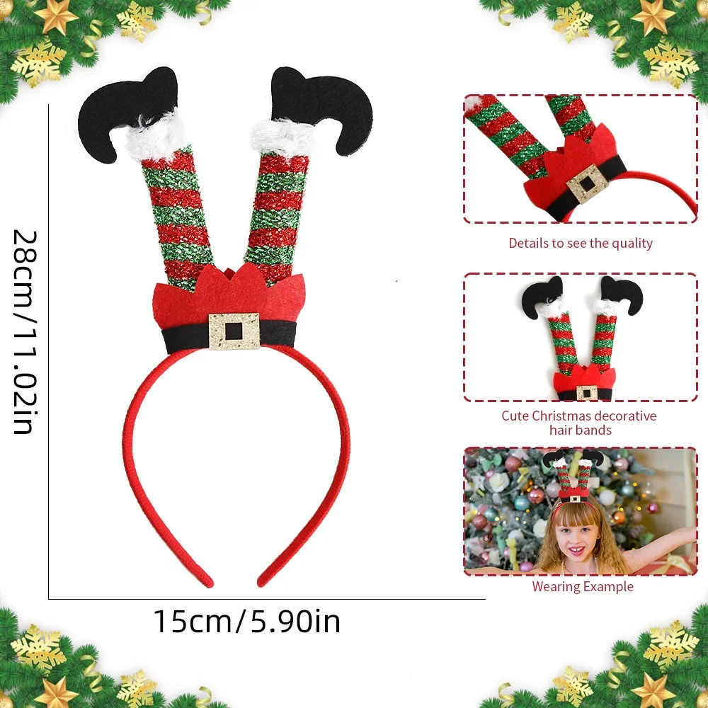 Kawaii Hair Accessories Christmas Headbands for Girls Decoration Sipplies New Year 2025 Party Dressup