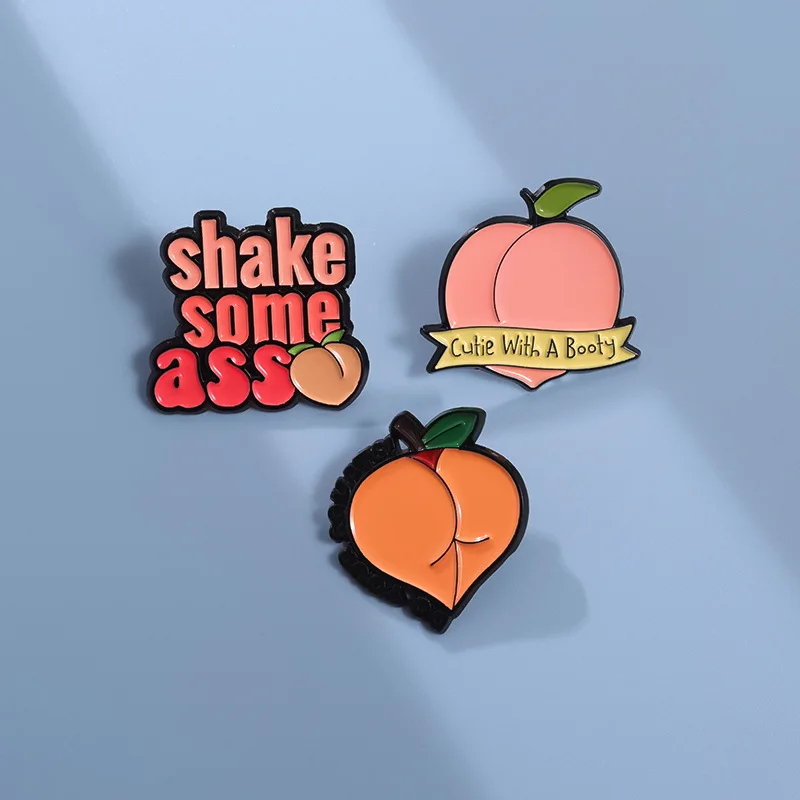 Металлическая эмалированная брошь ust Peachy забавная мультяшный значок для сумок