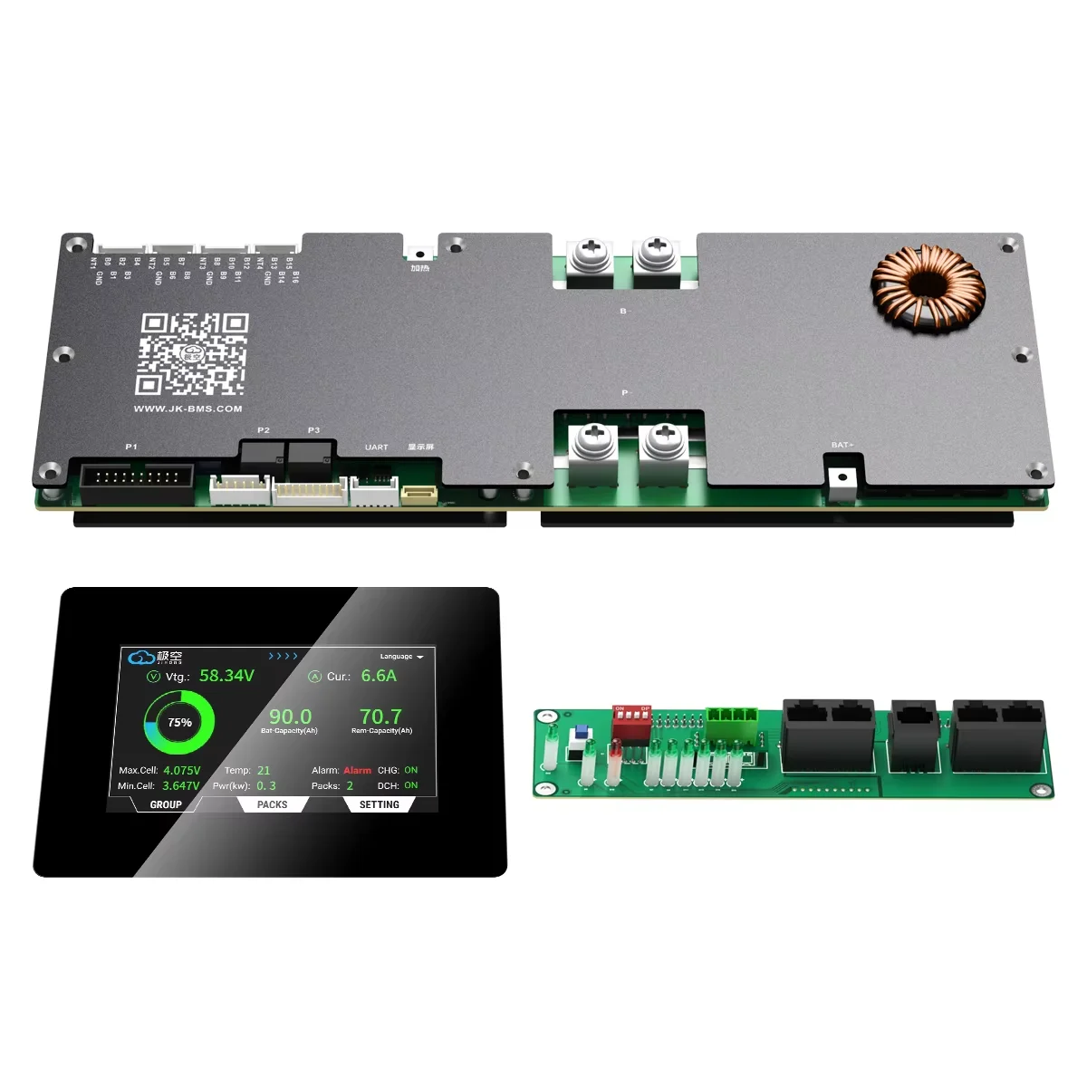 Фото Jikong Jk-PB2A16S20P V19 BMS LifePo4 16S 48В Интеллектуальная система управления батареями для зарядки аккумуляторов B2A20S20P №3