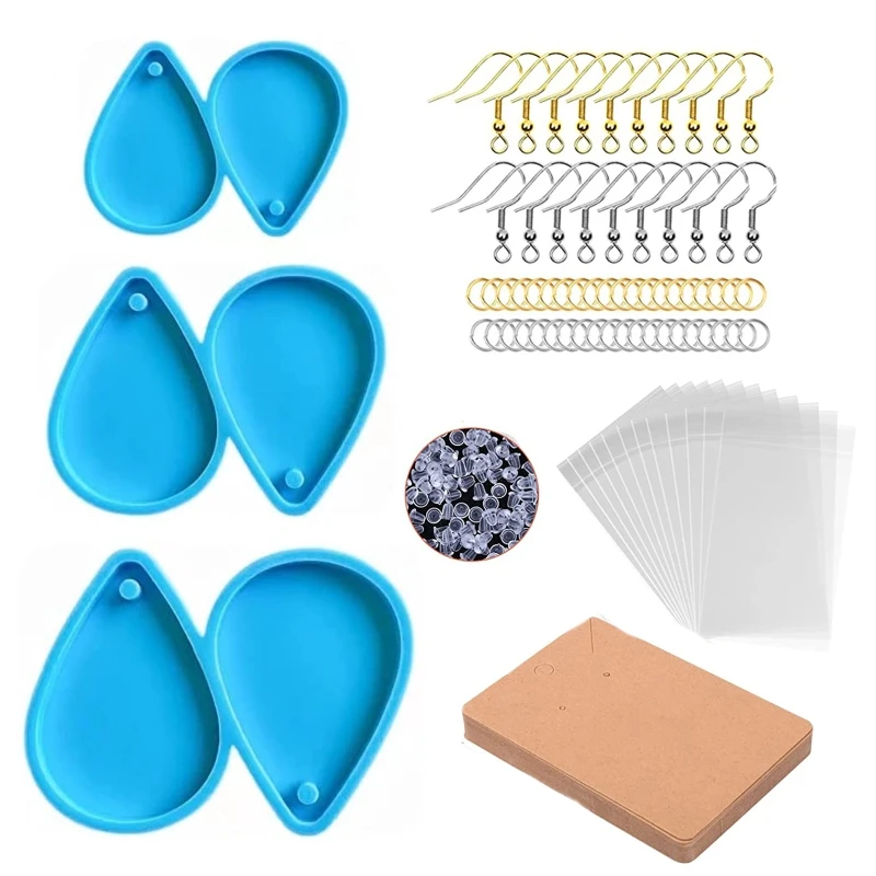 

3 Sizes Epoxy Casting Molds Tear Drop Earring Resin Crafts Mould Handmade Silicone Earring Mold for Women DIY Craft