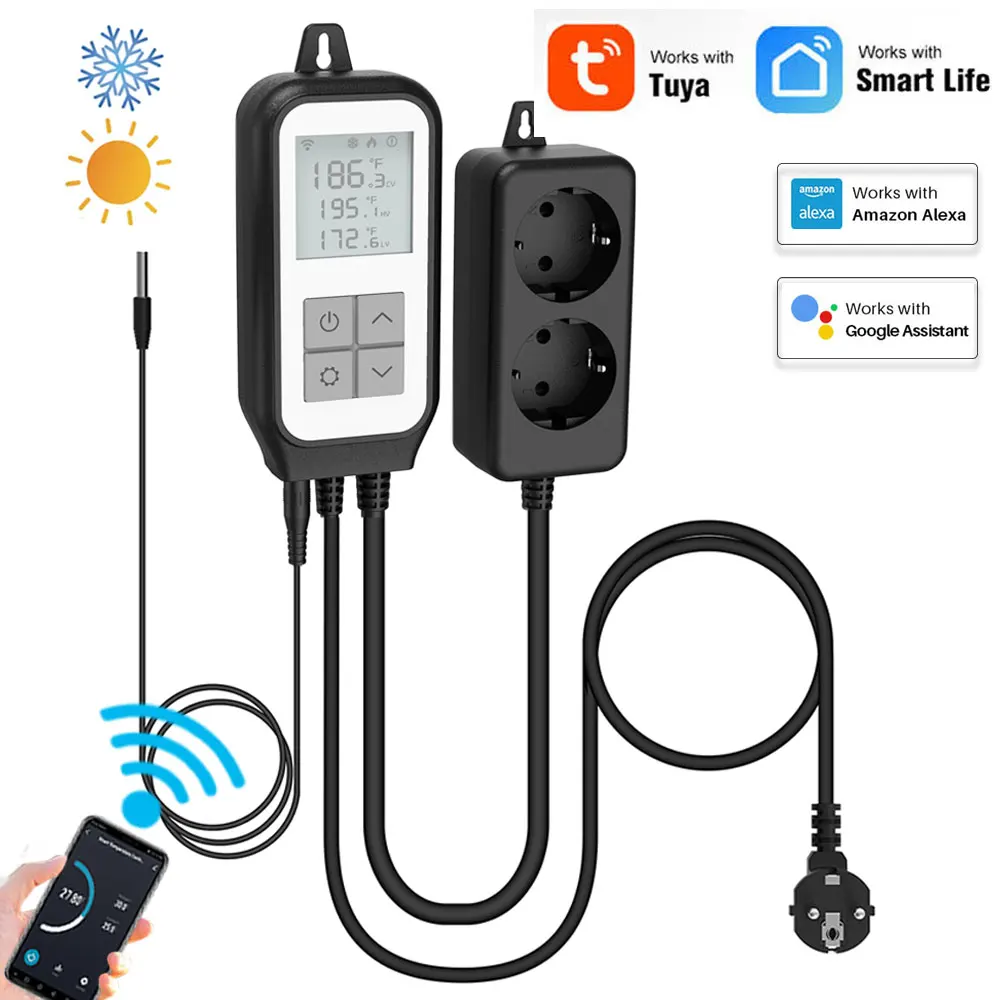 

Thermoregulator Socket Digital Household Temperature Cooling Wifi Controller Smart Heating Thermostat Tuya Control Regulator