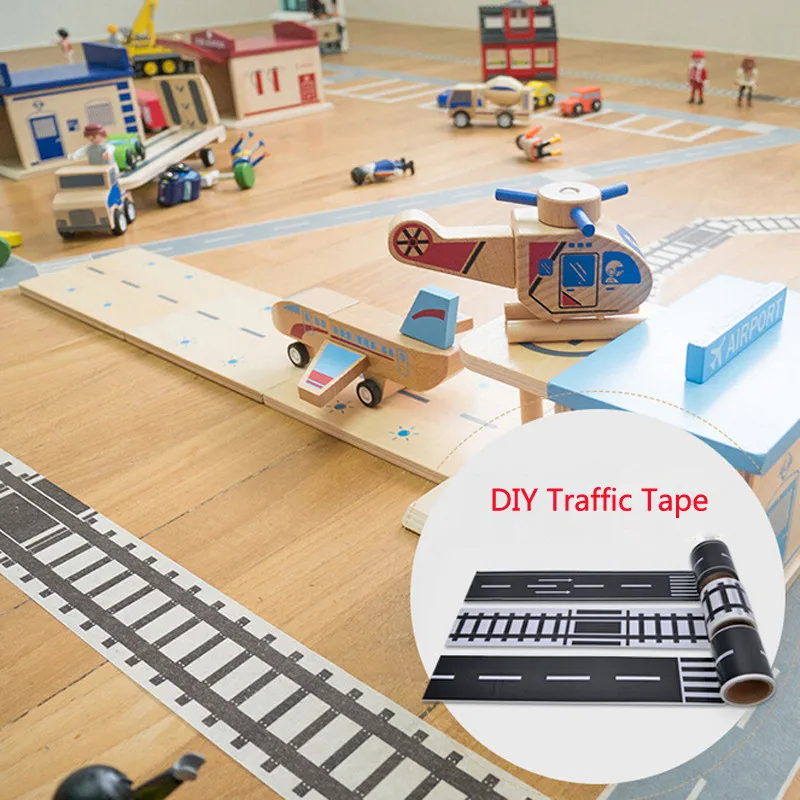 

Railway Road Traffic Tape Washi Tape Sticker Diy Road Traffic Road Adhesive Masking Tape Car Stickers For Kids Toy Car Train
