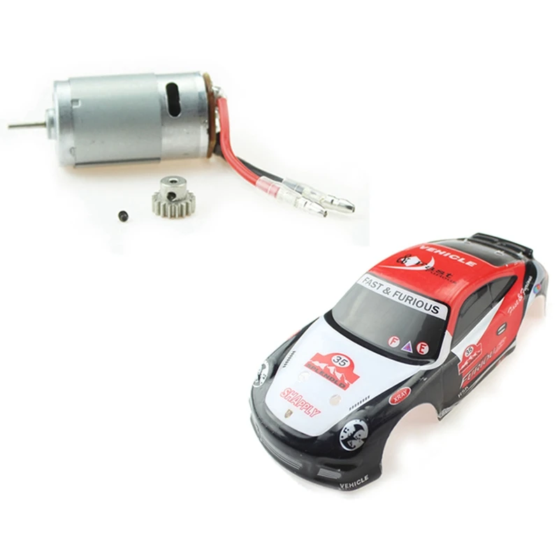 

1 комплект мотор для автомобиля 390 с 17T мотором и 1 шт. игрушечный пульт дистанционного управления для корпуса автомобиля на дистанционном уп...