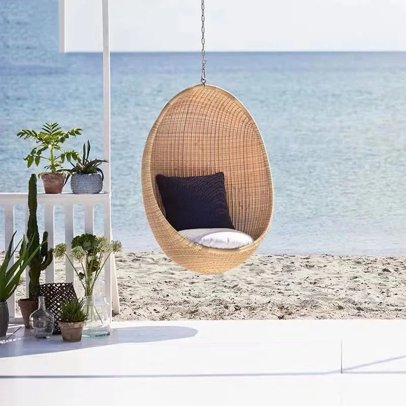 Outdoor hanging basket swing leisure balcony courtyard household cradle rattan chair Nordic outdoor bird's nest