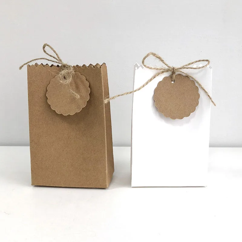 

100pcs Kraft Paper Bag Gift Bags Packaging Biscuit Candy Food Cookie Bread Snacks Baking Takeaway Bags Cake Boxes Packaging