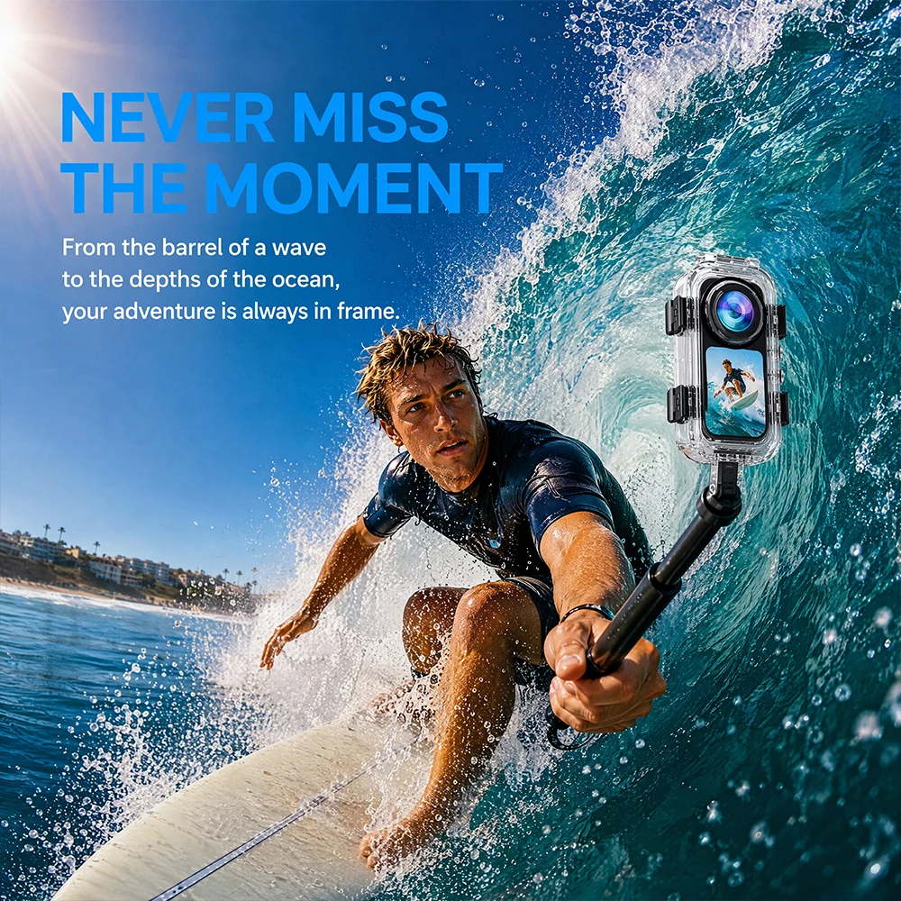 Невидимый водонепроницаемый корпус для Insta360 X6, водонепроницаемый чехол для подводного плавания на глубину до 60 м, аксессуары для Insta 360 X6 (art.: 3920dd2803134) - 3920dd2803134