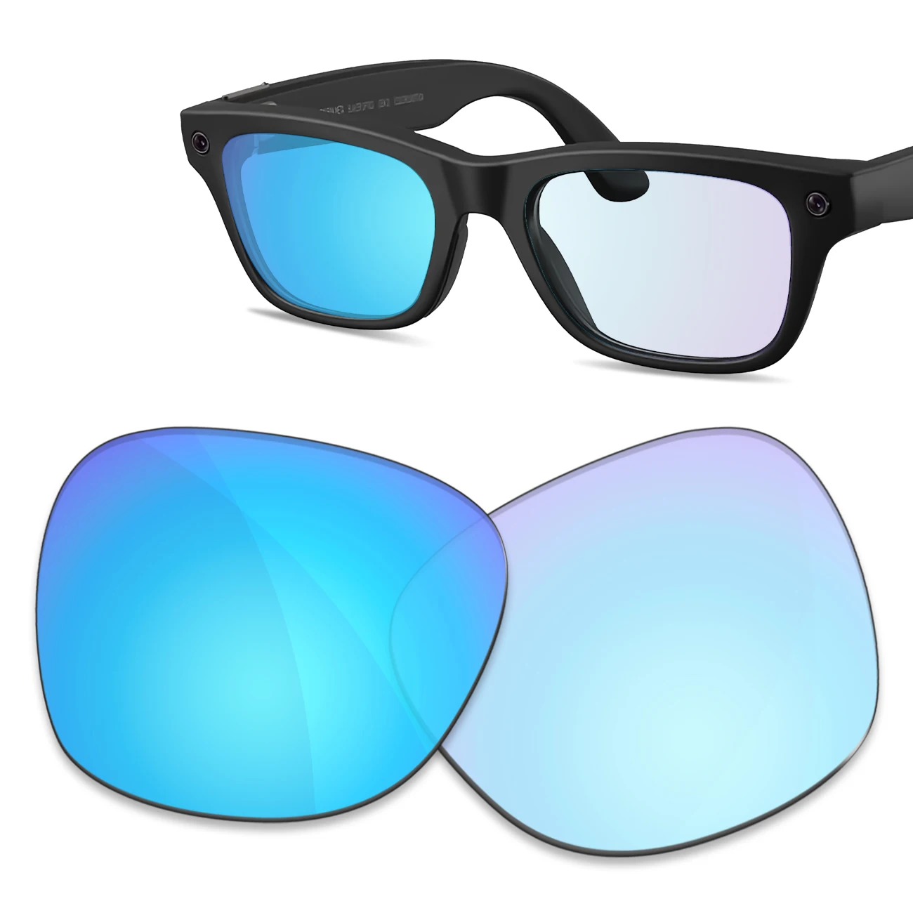 Фото Премиум-сменные линзы для Ray-Ban Meta Blayzer (Gen 2) RW7001, оправа 54 мм – устойчивы к царапинам и имеют 100% УФ-фильтр. №1