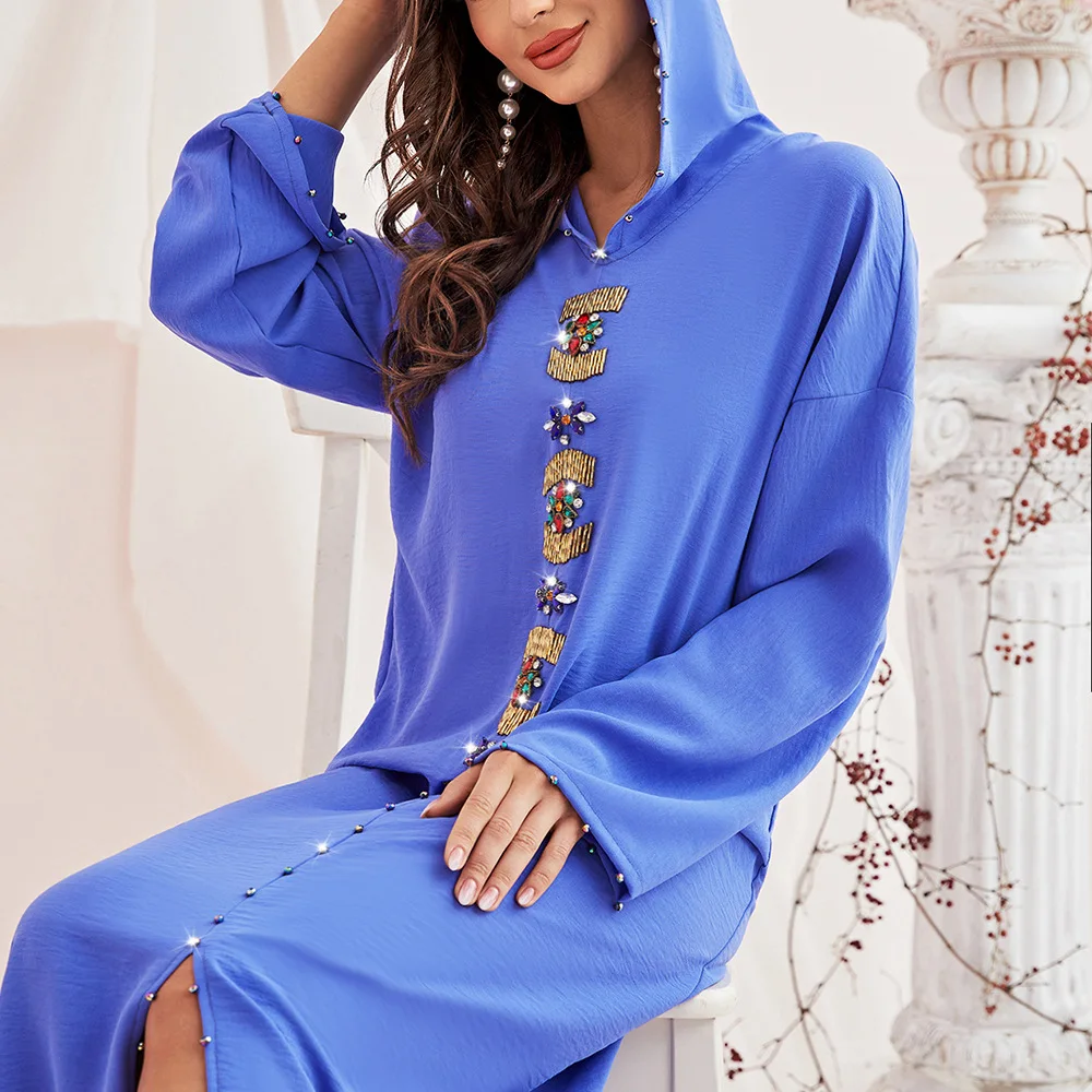 Ramadan Eid Abaya Dubai Arabic Turkey Islam Muslim Dress Prayer Clothes Caftan Moroccan Kaftans Abayas for Women Djellaba Femme