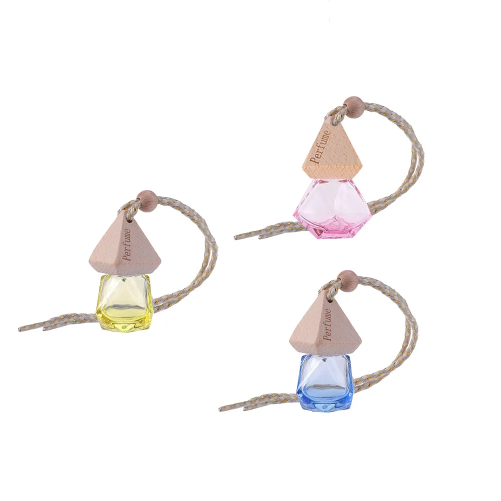 

3Pcs Refillable Car Air Freshner Bottles Shaped Pendant Aromatherapy Bottles Hanging Diffuser Bottles Air Fresher Ornament Vials