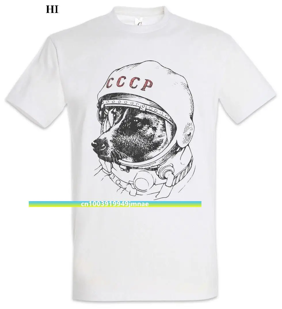

Space Dog Laika T-Shirt Russian Russia Russischer Soviet Union Astronaut High Quality Men'S Cotton Clothing Ringer T Shirt