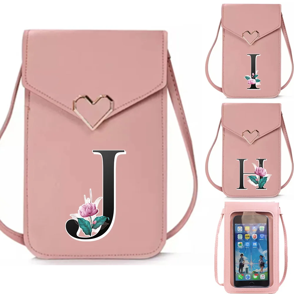 

Wallets Women's Crossbody Bags Handbag Whitemarble Letter Print Purse for Apple/Huawei Waterproof Touch Screen Mobile Phone Bag