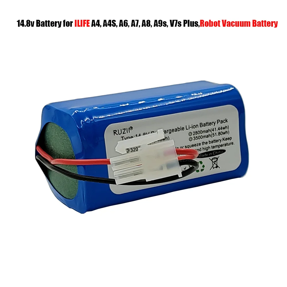 

Rechargeable 14.4v/ 14.8V 2800 mah Battery for ILIFE Robotic Vacuum Cleaner A4s/A6/V7s Lithium Battery Emergency Battery Pack