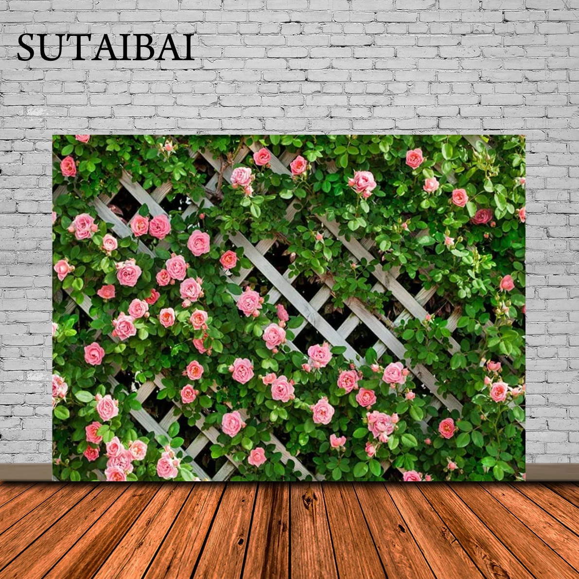 

Flowers Backdrop for Photography Spring Floral Photo Backdrop Green Leaf Fence Backdrops Birthday Party Decoration Backdrop