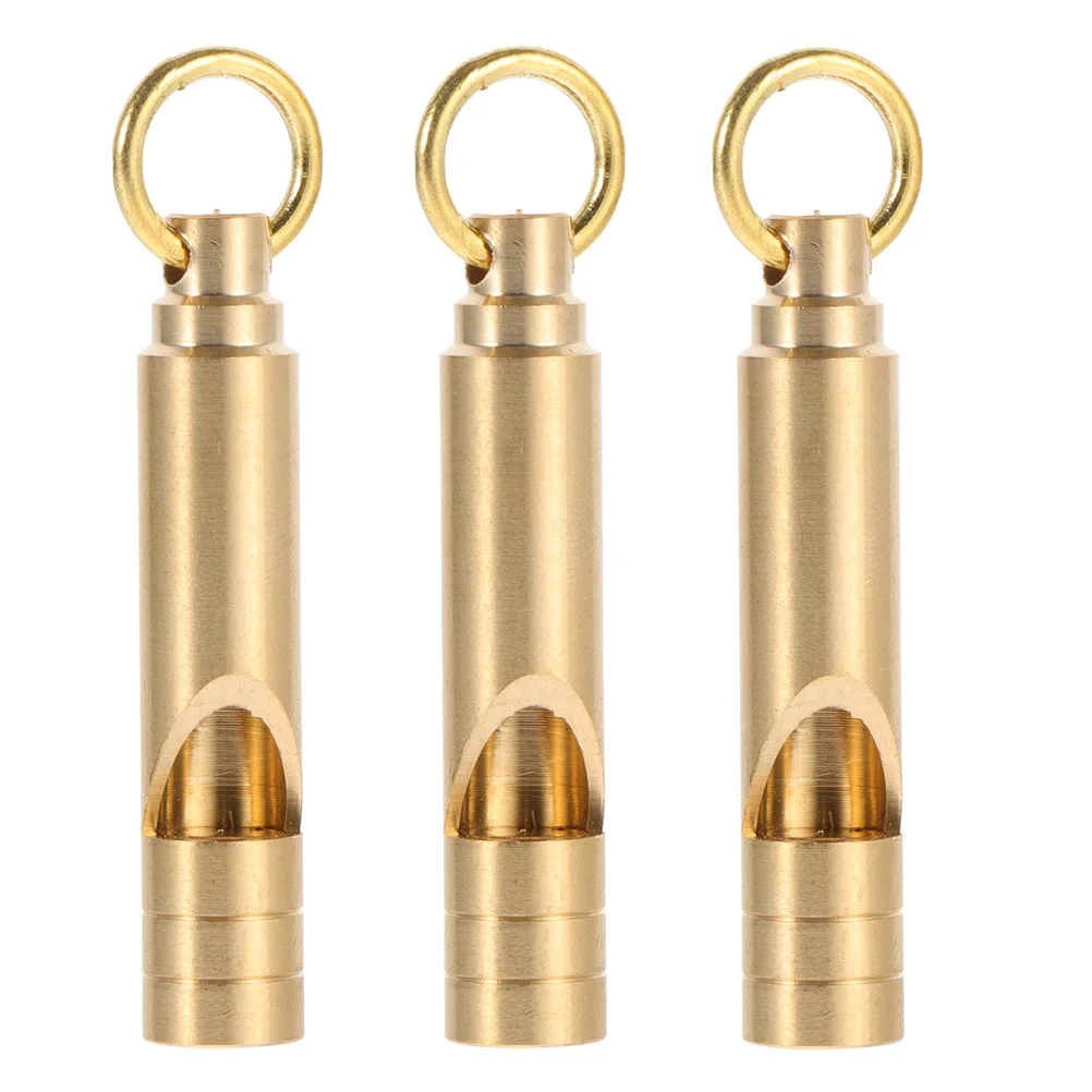 

3Pcs Retro Brass Survival Whistles Emergency Safety Whistles For Outdoor Hiking Camping Survival Keychain Whistles Multi Tools