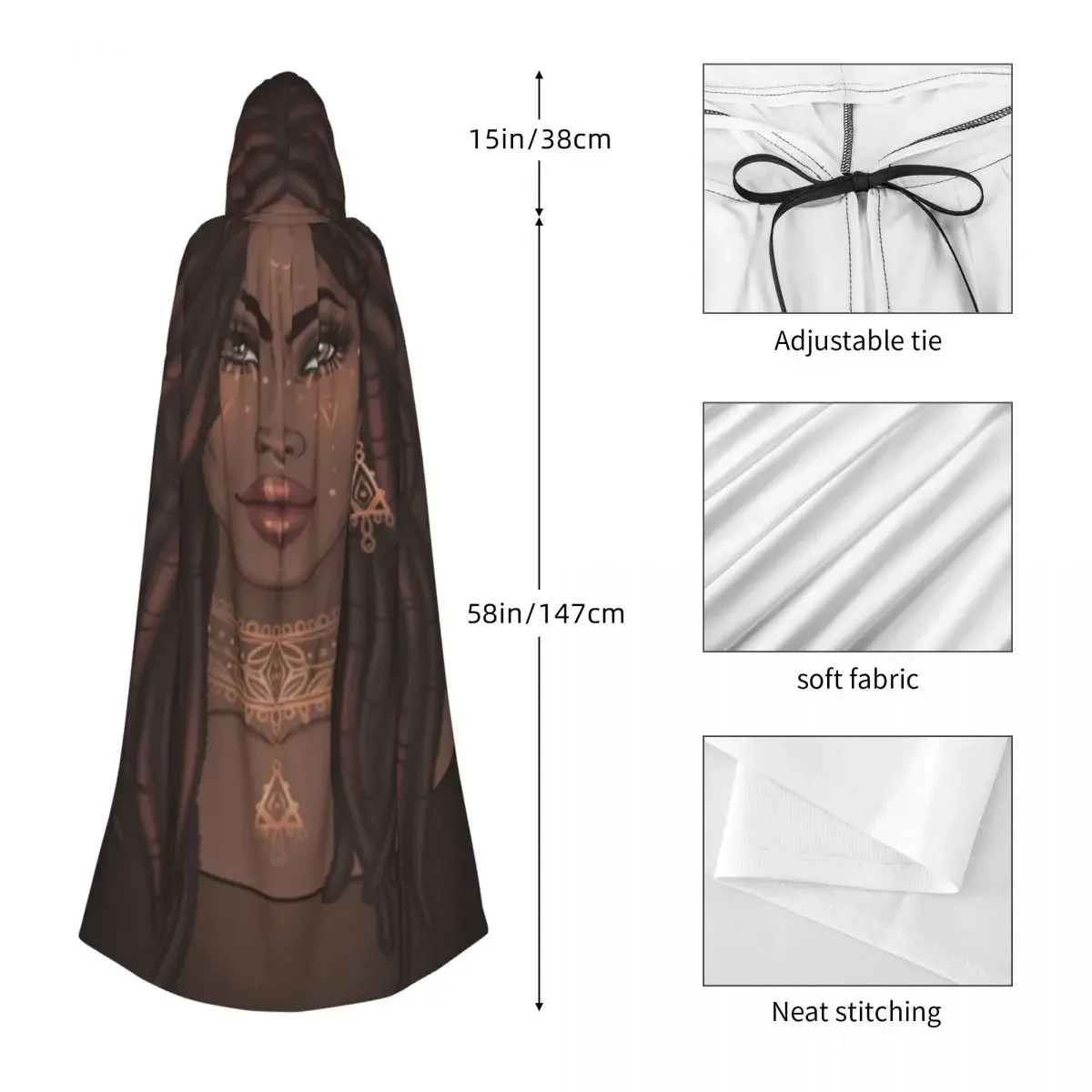 Женский костюм унисекс с капюшоном черный для косплея замками страха и