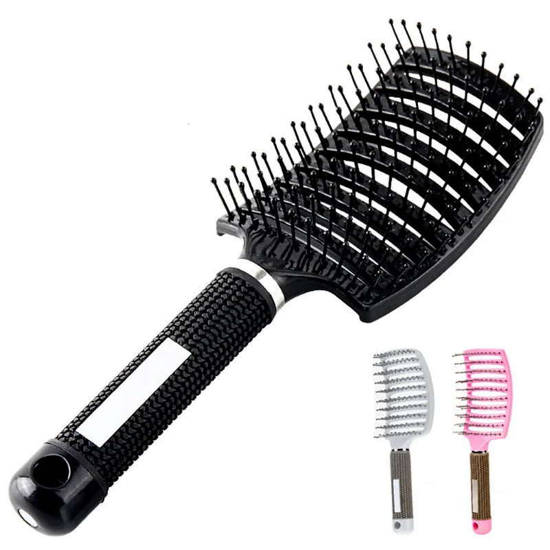 

Hair Scalp Massage Comb Bristle Nylon Hairbrush Wet Curly Detangle Anti-Static Hair Brush Professional Salon Hairdressing Style