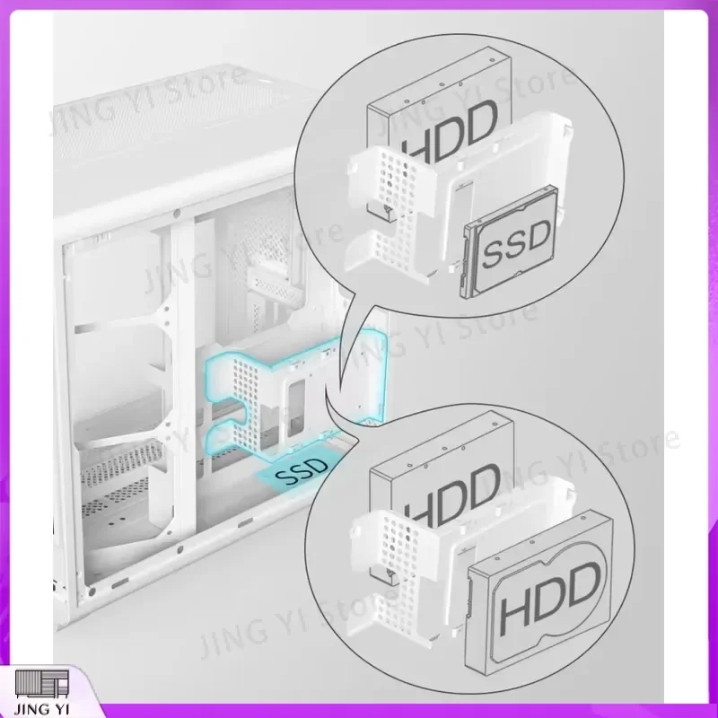 Корпус для игрового ПК ATX с ЖК-экраном, среднеразмерный корпус для компьютера, шасси с закаленным стеклом, RGB-подсветкой, для геймеров, DIY-корпус для настольного ПК (art.: 3920dc6ff8bf4) - 3920dc6ff8bf4