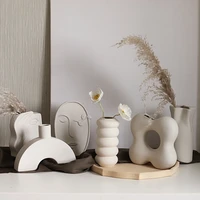 home decor ceramic vase nordic room decoration wedding decoration flower pot desktop plain abstract art vases dropshipping