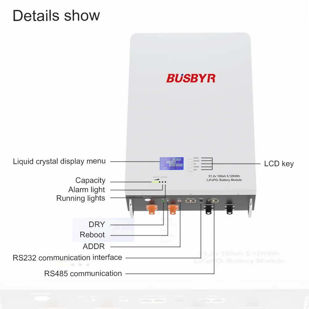 Высокое качество 48 В 100 Ач 5 кВтч солнечный аккумулятор Powerwall литиевая