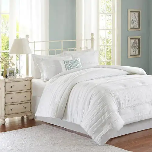 

MP10-2529 Celeste 5 Piece Comforter Set, California , White For Adults