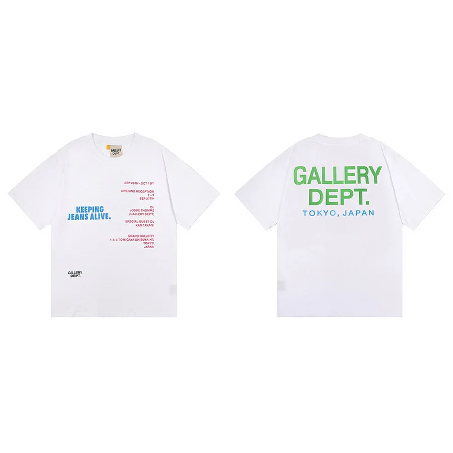 

Gallery Dept Tide 2023 New Print color Letter Men and Woman Fashion Original T Shirt Tops Summer Short Sleeve Cotton Tshirt