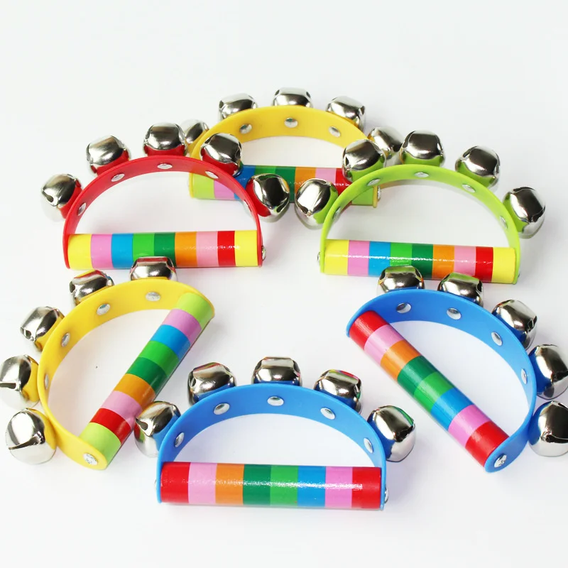 

Metal Jingle Bell Musical Instrument Infant Hand Held Toys Rainbow Color Baby Shaking Bell Kindergarten Children's Intelligence