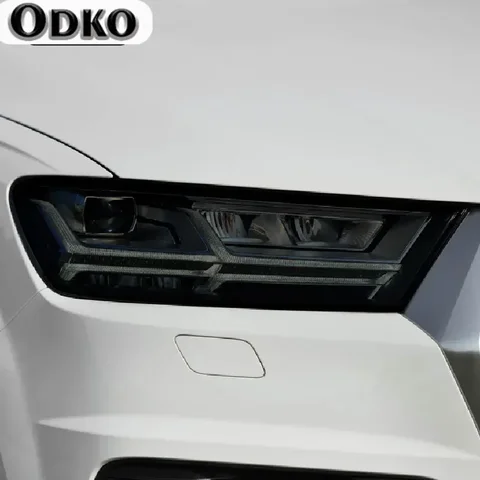 2 шт. для Audi Q7 4M 2016 2017 2018 2019 2020 Автомобильная фара ТИНТ черная фотопленка прозрачная наклейка из ТПУ аксессуары