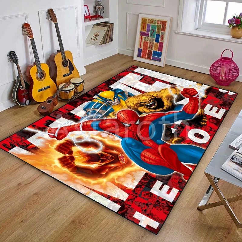 

Disney Spiderman Carpet Cartoon Anime Character Carpet Mat Living Room Bedroom American Children'S Floor Mat Blue Anti Slip Rug