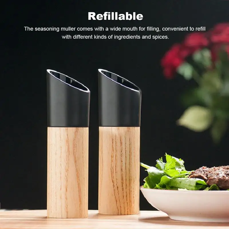 

Wooden Salt and Pepper Mill Spice Nuts Mills Handheld Seasoning Grinder Bottle Cooking Home Decoration Kitchen BBQ Tools