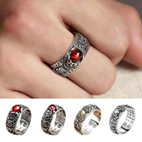 vintage ring amulet lucky protection wealth feng shui ring golden toad vajra buddhist jewelry unisex adjustable open rings