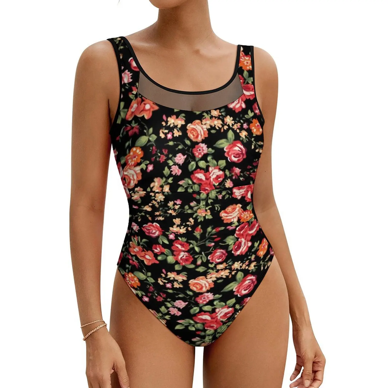 Купальник Ditsy с цветочным принтом и купальник эффектом пуш-ап цельный пляжный