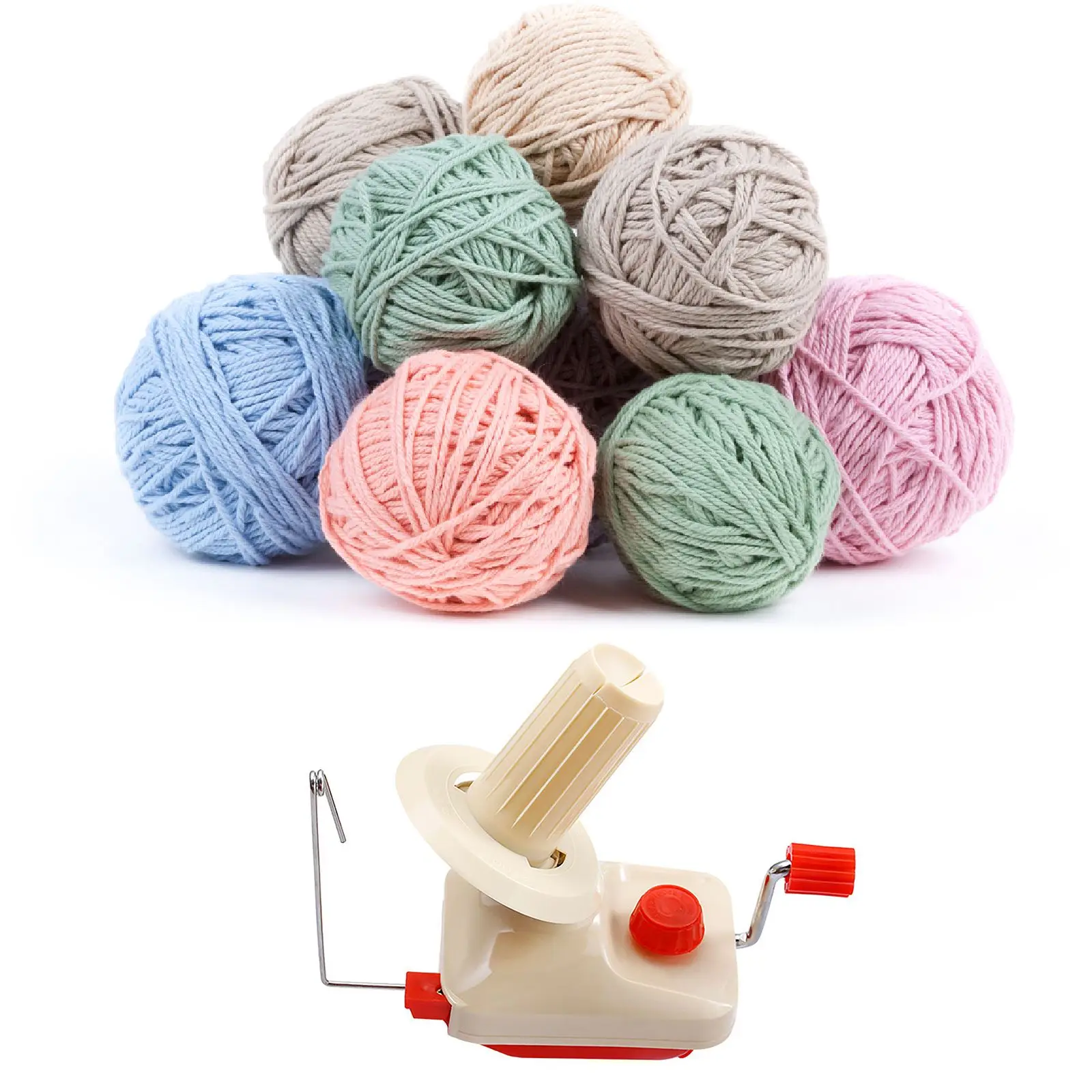 

Manual Yarn Ball Winder Hand Operated Yarn Spinner Roller Wool Winder with Metal Clamp