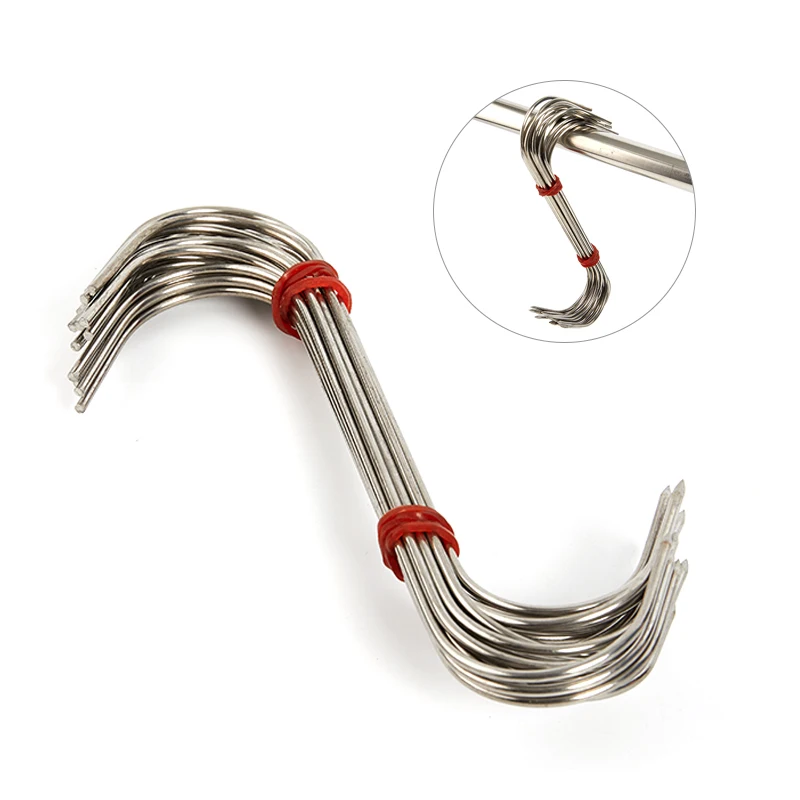 

20Pcs Stainless Steel S Shape Hook Bacon Sausage Bold Long Hook Meat Hook Home Kitchen Storage Hanging