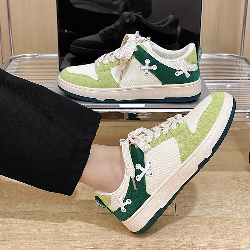 

Кроссовки мужские из ПУ кожи, Повседневная Удобная Обувь для скейтборда, на шнуровке